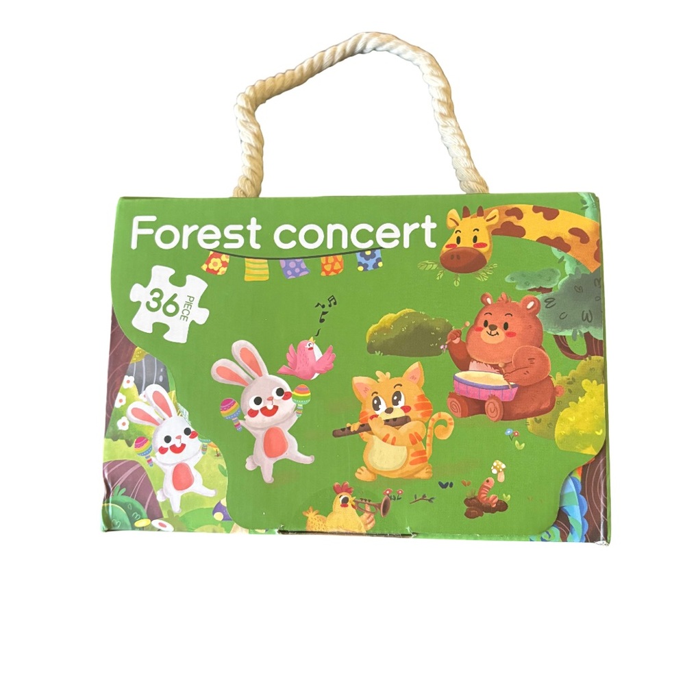 Forest Concert 36-Piece Puzzle for Kids | Animal Music Theme | Carry Handle